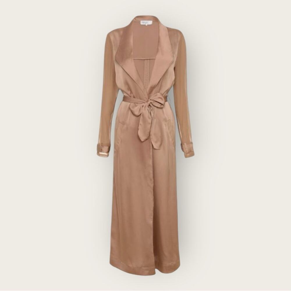 House of CB London | Coryn Trench Coat W/Transparent Sleeves | Camel | XS